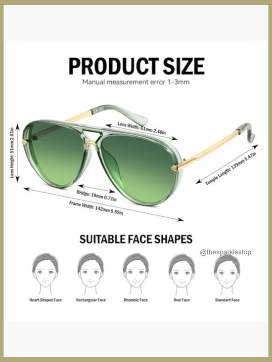 Oversized Aviator Sunglasses with Double Bridge Design UV400 Protection main image 7
